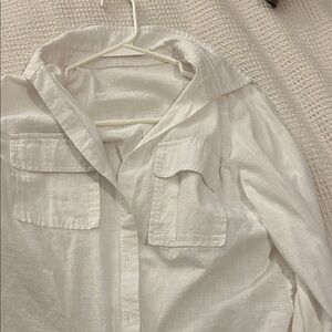 White Cotton Button-Up Shirt